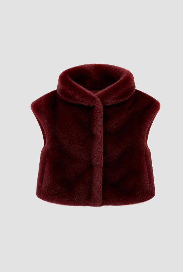 gilet avec capuche en écopellicia bébé prune