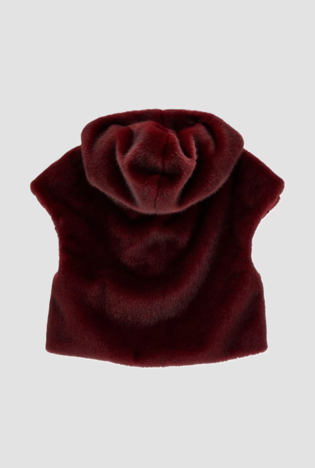 gilet avec capuche en écopellicia bébé prune