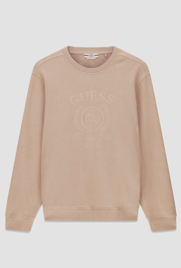 Camiseta Crewneck hombre beige