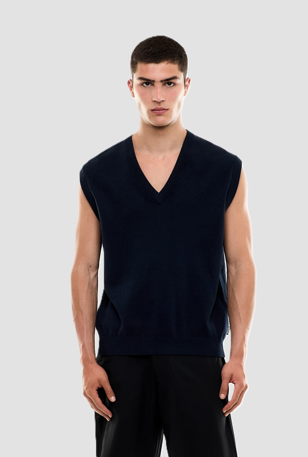 golf vest pro man navy blue
