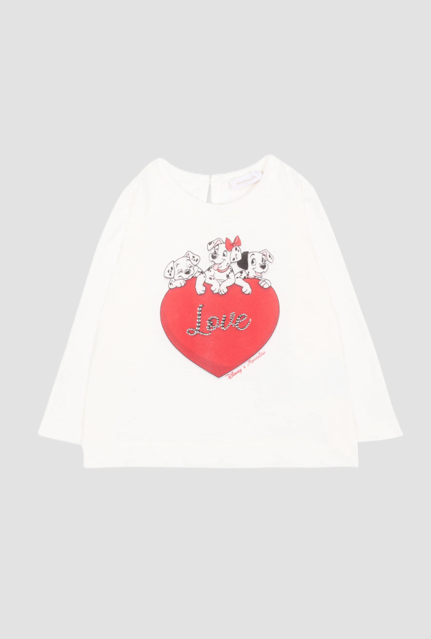 camiseta cargada 101 niña crema