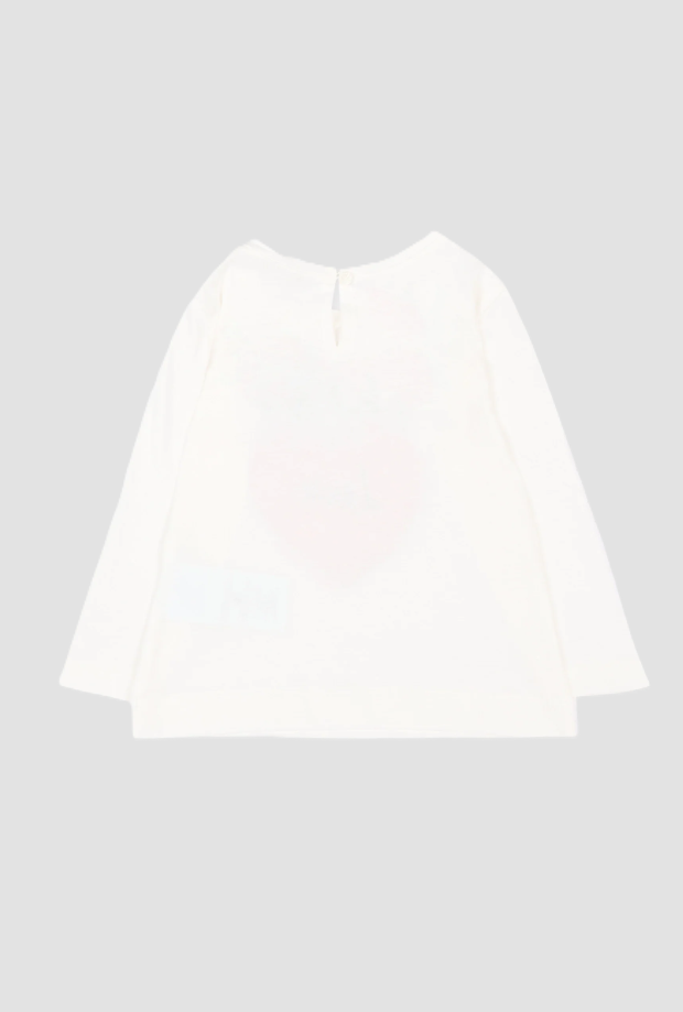 camiseta cargada 101 niña crema