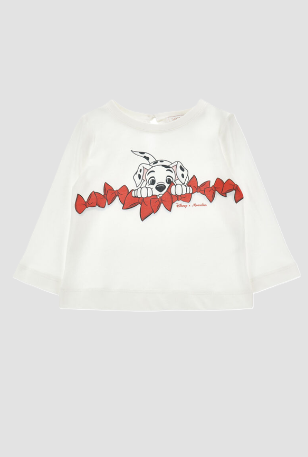 camiseta cargada 101 niña crema