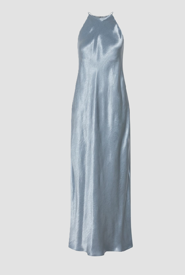 abito con scollo all'americana donna azzurro