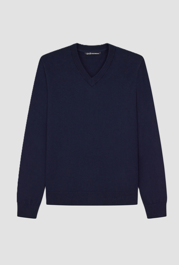 malla con v cuello para hombre azul marino