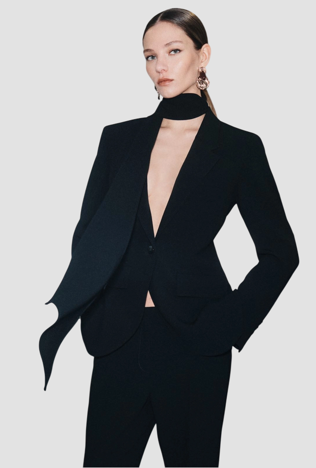 giacca in envers satin donna nero