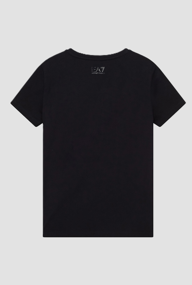 t-shirt con logo in strass da donna nero