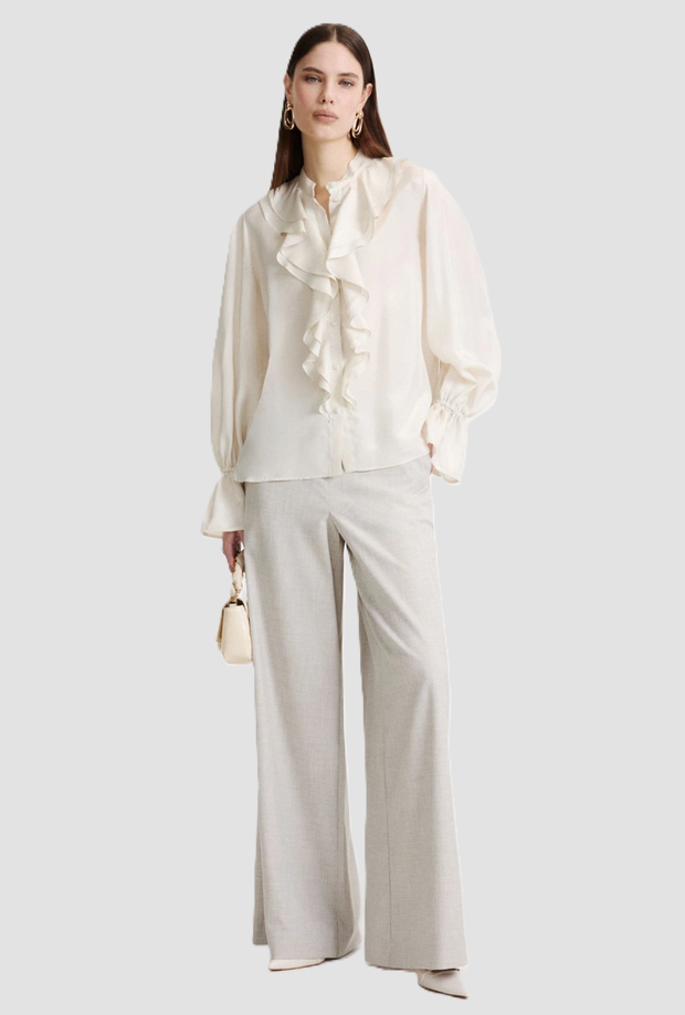 trousers wide leg woman grey