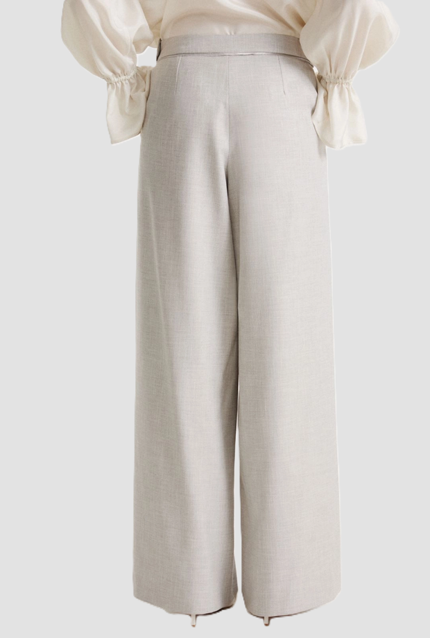 trousers wide leg woman grey