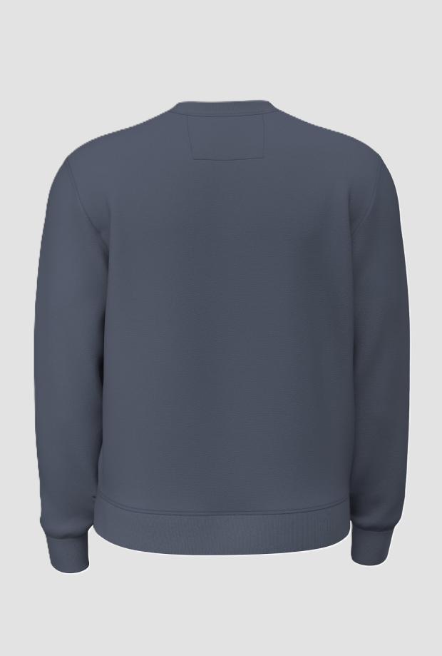 Camiseta Crewneck con logo hombre azul