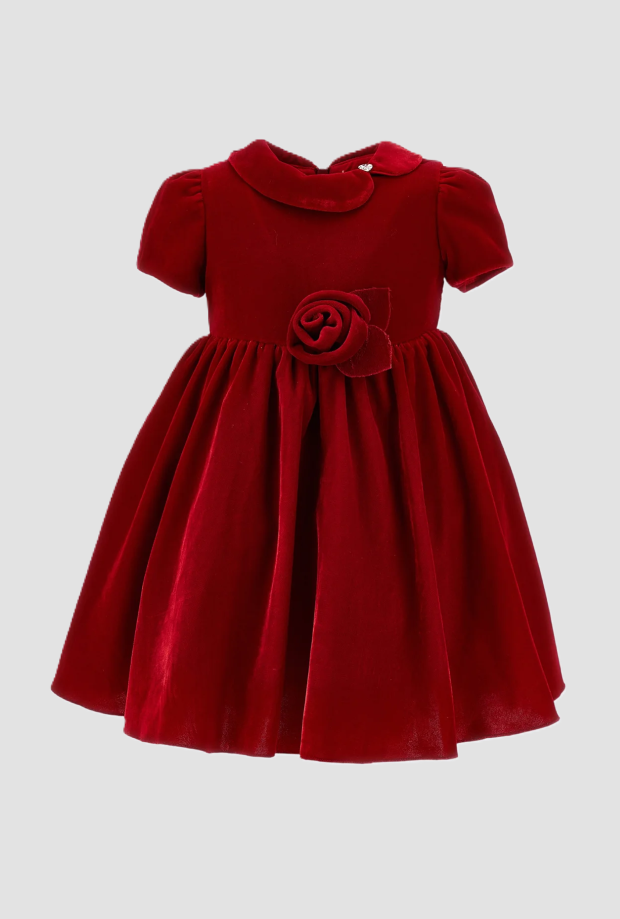 fluwelen jurk met roze meisje robijn