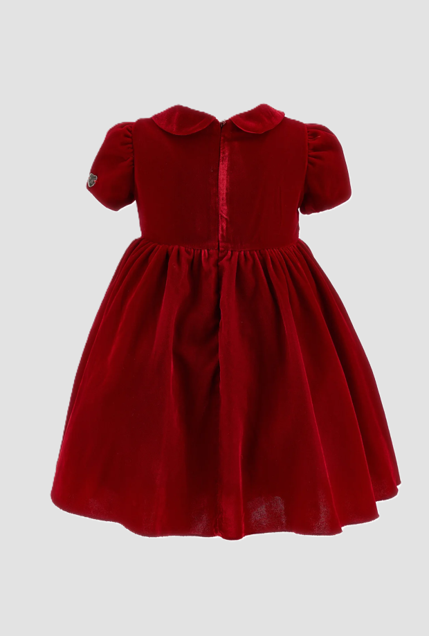 fluwelen jurk met roze meisje robijn