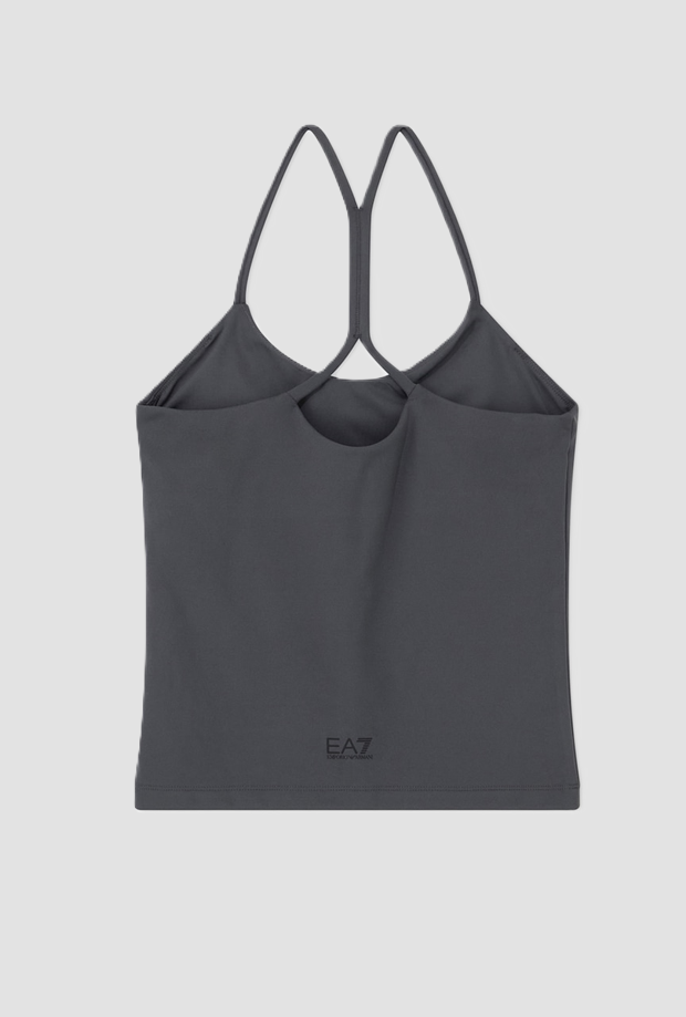 top with cross shoulder straps grey