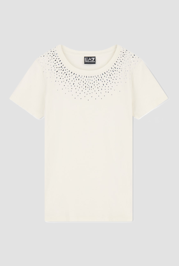 Camiseta preciosa da donna bianco