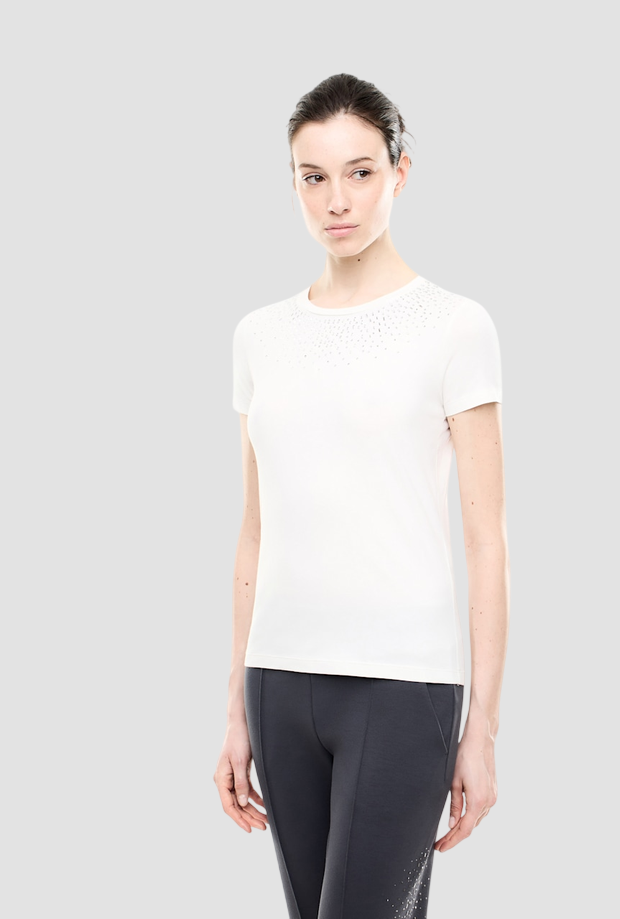Camiseta preciosa da donna bianco