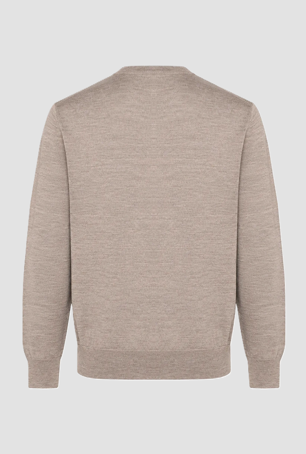 malla en lana pura con detalles hombre beige