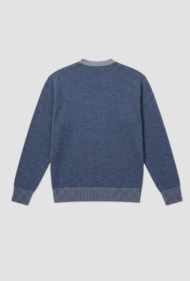 malla con cuello y mangas hombre azul