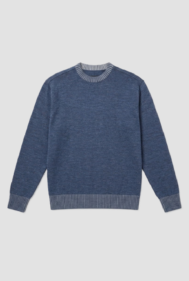 malla con cuello y mangas hombre azul