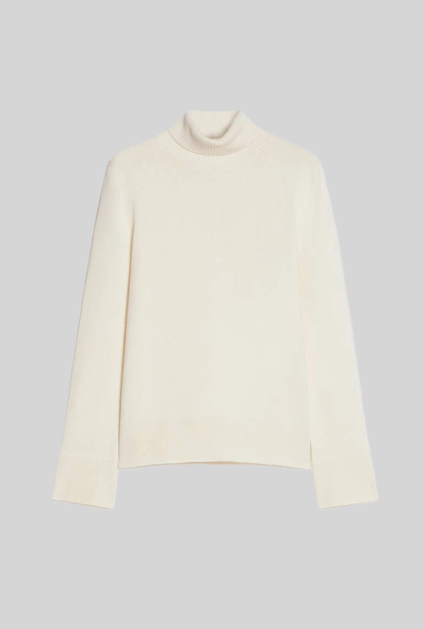 dolcevita misto lana-cashmere donna bianco
