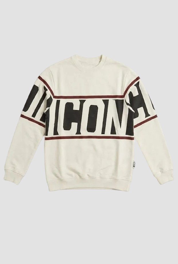 Sweat col rond avec logo homme blanc