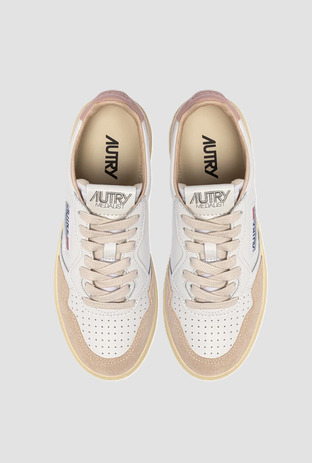 shoes medalist low woman white-pin-beige
