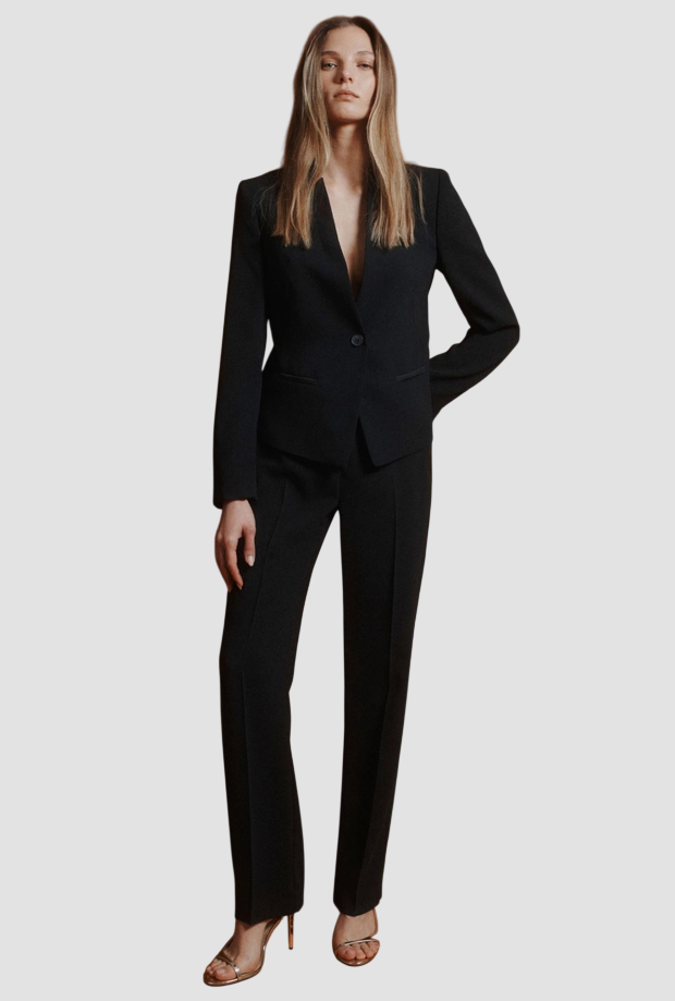 pantalone a gamba dritta donna nero