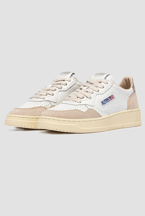 shoes medalist low woman white-gold-beige