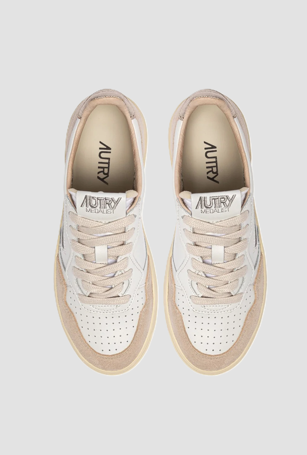 shoes medalist low woman white-gold-beige