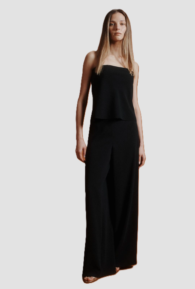 wide leg trousers woman black