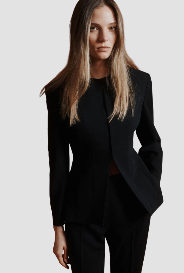 giacca girocollo donna nero