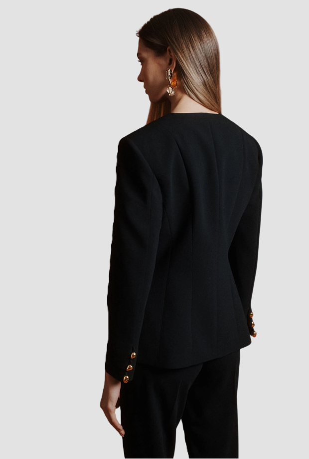 giacca girocollo donna nero