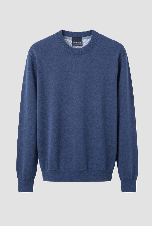men's knitted collar blue