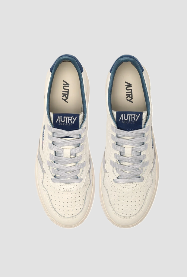 white-navy blue mediumlist shoes