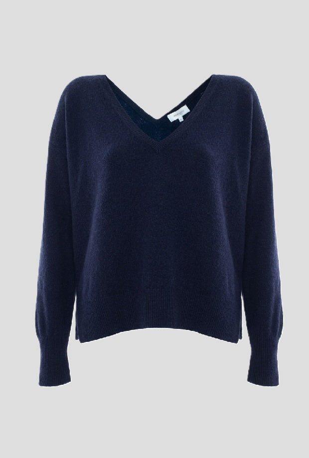 mesh with v-neck blue woman