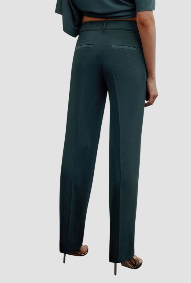 pantalones de pierna recta mujer pavo azul