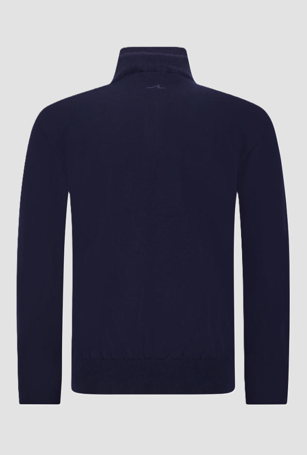 pullover mezza zip uomo navy blue