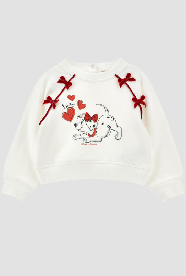 Crew hals sweatshirt disney meisje crème-rubber