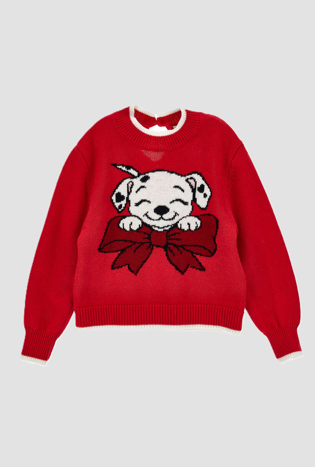 pullover carica 101 bambina rubino