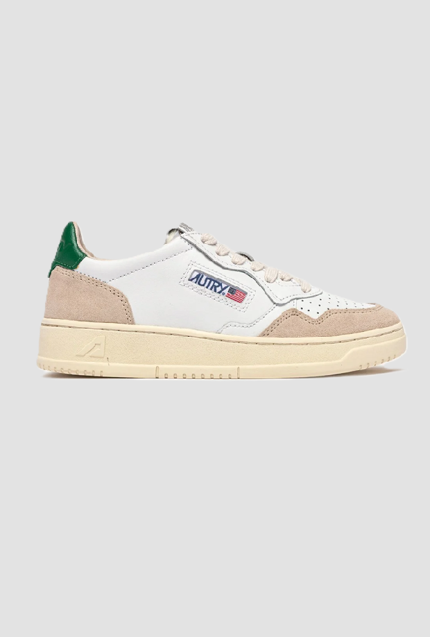 zapatos medallistas bajos para hombres blanco-beige