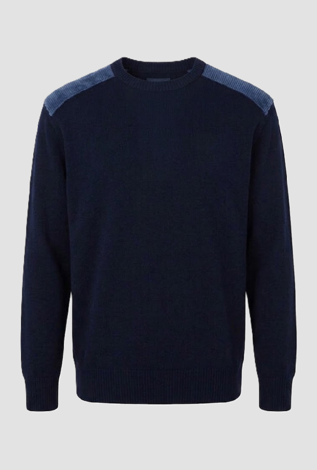 gaas met schouder inzetstukken man marine-blauw
