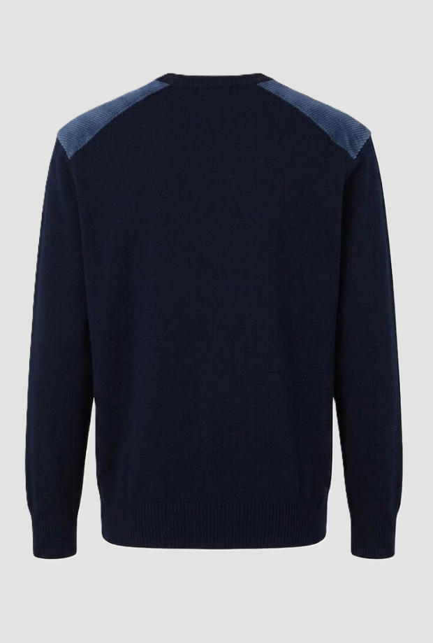 gaas met schouder inzetstukken man marine-blauw
