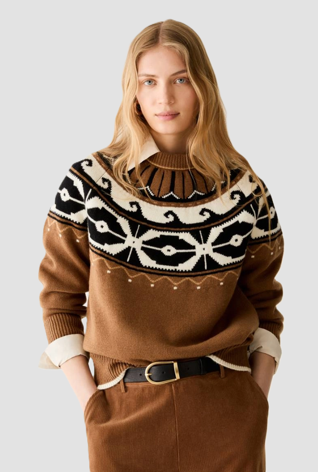 mesh in blend of wool woman tobacco