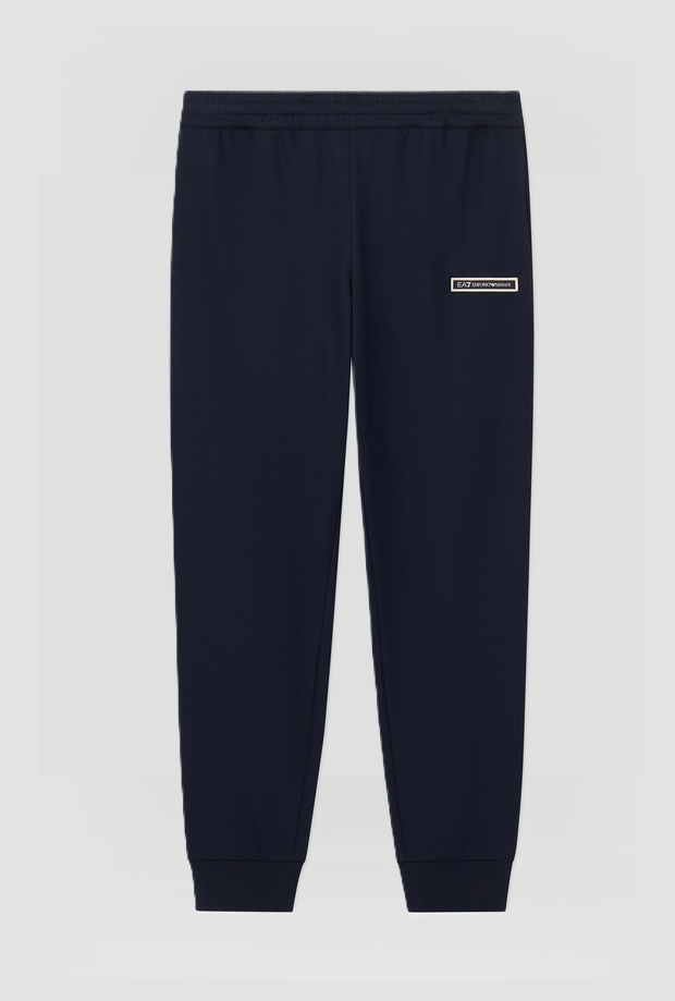pantalones jogger series de logotipo para hombres azul