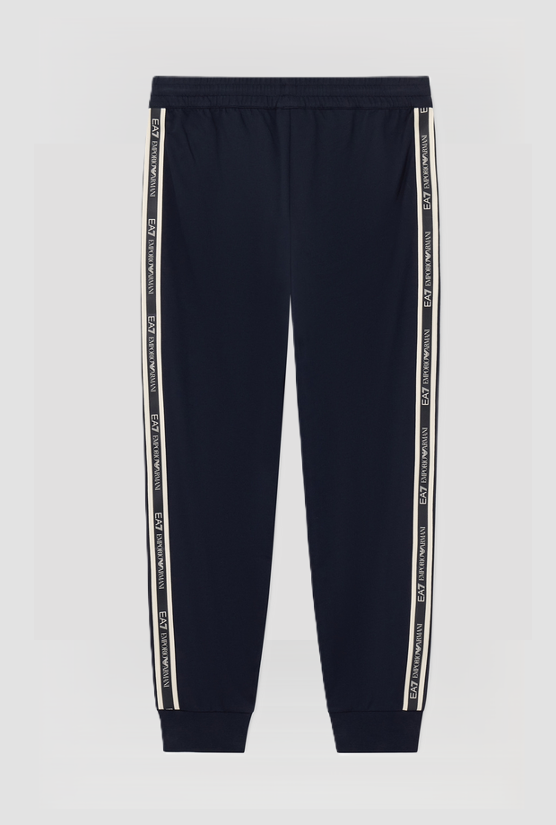 pantalones jogger series de logotipo para hombres azul