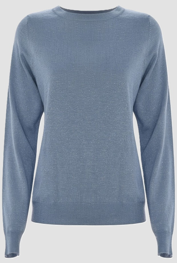 knitted woman blue