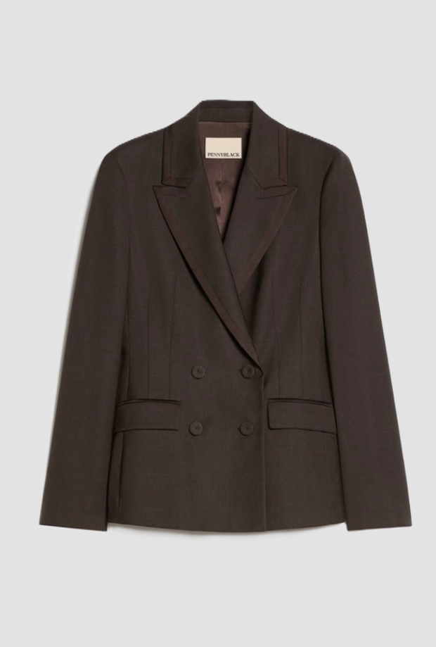 slim fit jacket double-breasted woman blackberry head