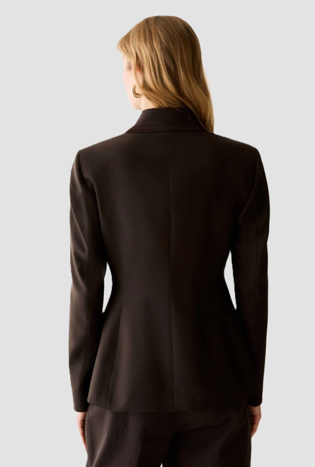 slim fit jacket double-breasted woman blackberry head