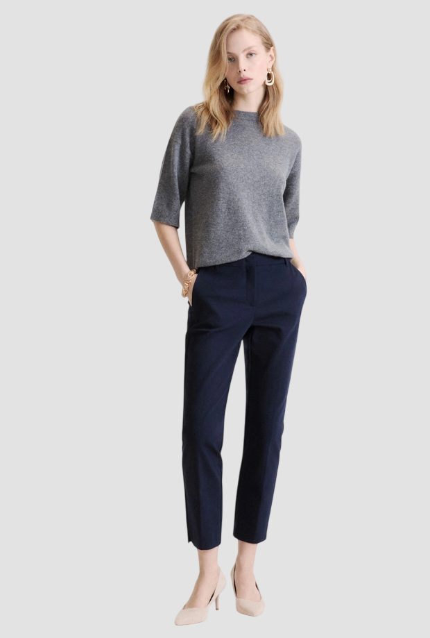 pantalone stretch donna navy blue