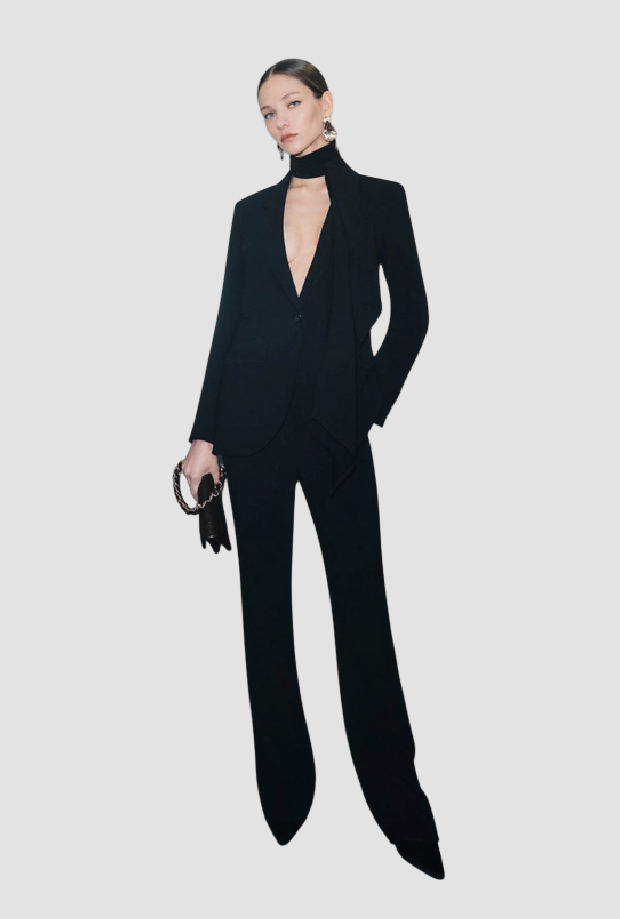 women's flare trousers black