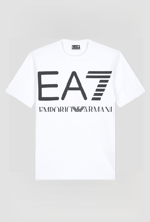 t-shirt con logo frontale da uomo bianco